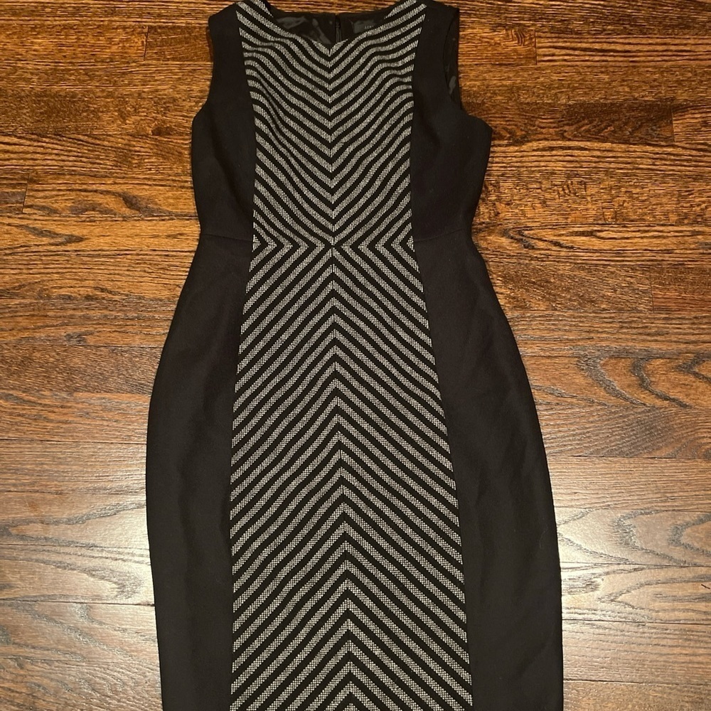 J. Crew Womens Size 0 Tweed Chevron Wool Blend Dress - Picture 2 of 4